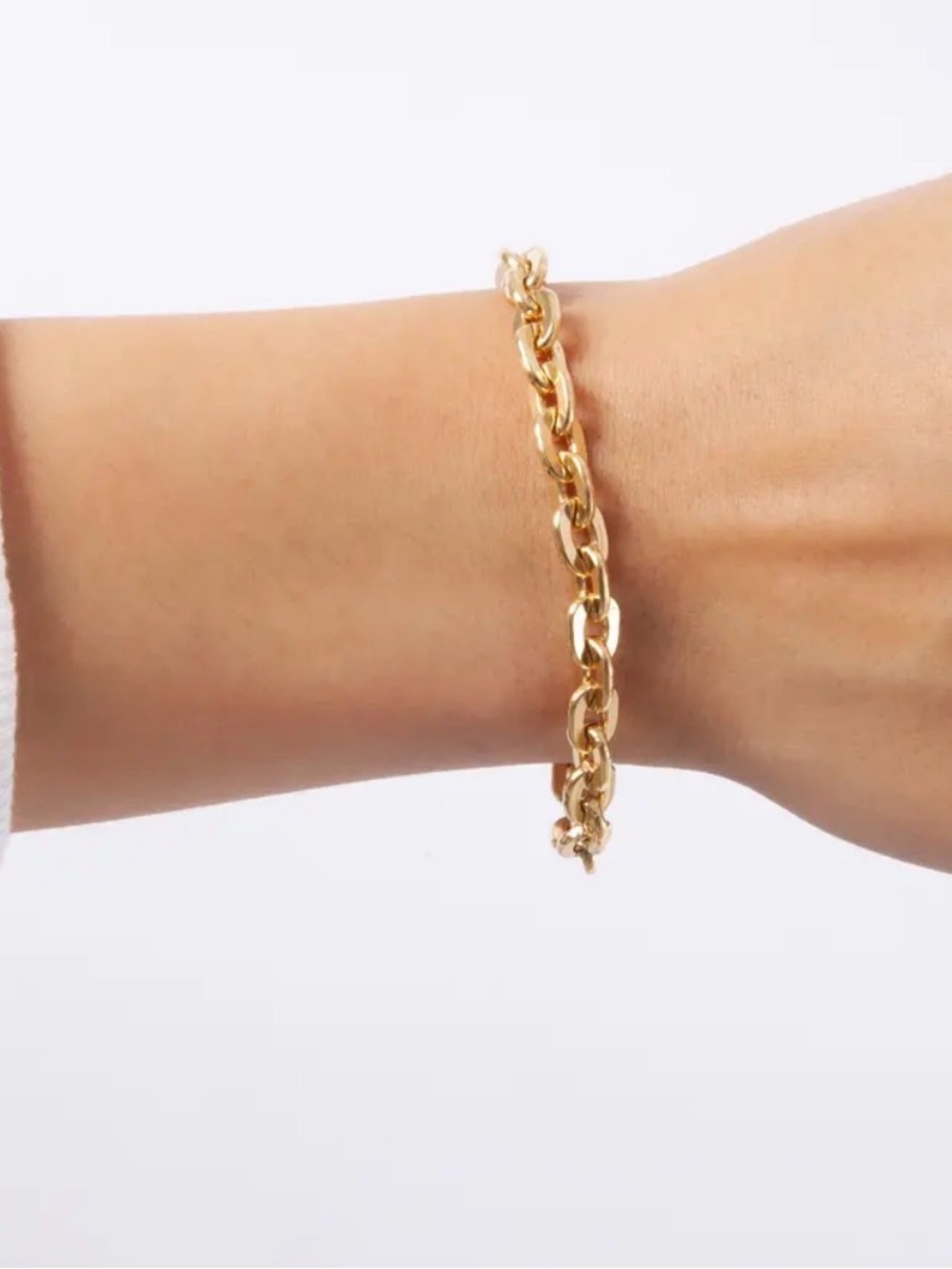 Miranda Frye “Somewhere Lately” Gold Link Bracelet for Women. 6.25”